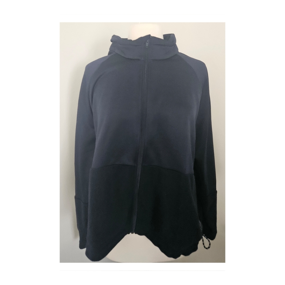 Adidas Navy Blue Mixed Media Zippered Jacket 3X